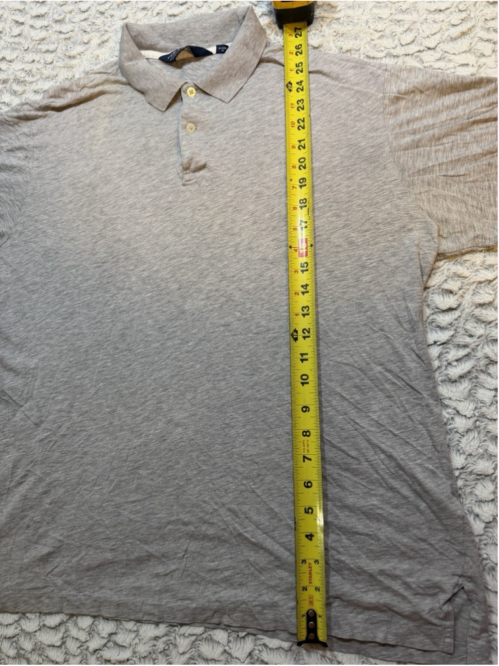 Polo Golf Ralph Lauren Men's L Gray Cotton Short Sleeve Solid Polo Emb Logo
